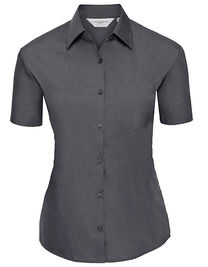 Ladies´ Short Sleeve Poly-Cotton Easy Care Poplin Shirt - Z935F - Russell Collection