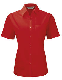 Ladies´ Short Sleeve Poly-Cotton Easy Care Poplin Shirt - Z935F - Russell Collection