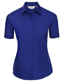 Ladies´ Short Sleeve Poly-Cotton Easy Care Poplin Shirt - Z935F - Russell Collection