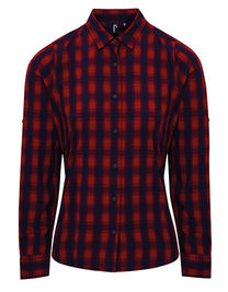 Women´s Mulligan Check Cotton Long Sleeve Shirt - PW350 - Premier Workwear