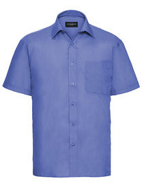 Men´s Short Sleeve Poly-Cotton Easy Care Poplin Shirt - Z935 - Russell Collection