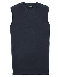 Men's V-Neck Sleeveless Knitted Pullover - Z716 - Russell Collection