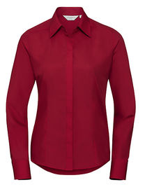 Ladies´ L/S Poly-Cotton Easy Care Fitted Poplin Shirt - Z924F - Russell Collection