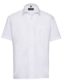 Men´s Short Sleeve Poly-Cotton Easy Care Poplin Shirt - Z935 - Russell Collection