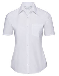 Ladies´ Short Sleeve Poly-Cotton Easy Care Poplin Shirt - Z935F - Russell Collection